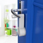 Sandiyago 2 Pieces Door Handle Lock, Door Jammer, Security Door Lock, White Door Lock Without Drilling, Bedroom Door Lock, Childproof Door Lever Lock, Child Proof and Pet Proof Door Locks