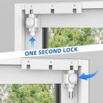 WELLOCKS Sliding Glass Door Lock Child Safety Lock for Sliding Door and Window Top or Bottom Rails for Backyards, Balconies, Apartments(White)