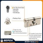70mm Anti-Snap Euro Door Lock Cylinder - 2 Pack