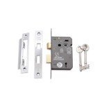Nickel Plated 3 Lever Mortice Sash Lock Set