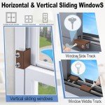 Sliding Window Locks,Window Locks for Horizontal Sliding Windows,Window Security Lock with Key,Adjustable Aluminum Easv to Install Window Stopper,Window Locks for Up and Down Windows (8 Sets Silver)