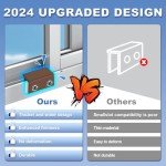 Sliding Window Locks,Window Locks for Horizontal Sliding Windows,Window Security Lock with Key,Adjustable Aluminum Easv to Install Window Stopper,Window Locks for Up and Down Windows (2 Sets Brown)