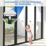 WELLOCKS Sliding Glass Door Lock Child Safety Lock for Sliding Door and Window Top or Bottom Rails for Backyards, Balconies, Apartments(White)