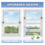 Sliding Window Locks,Window Locks for Horizontal Sliding Windows,Window Security Lock with Key,Adjustable Aluminum Easv to Install Window Stopper,Window Locks for Up and Down Windows (2 Sets Brown)