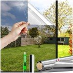 HONLONE Window Film Privacy One Way Clear 60X200cm One Way Privacy Film For Glass Windows Reflective Mirrored Window Privacy Film Static Cling Window Film Sun Blocker