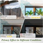 HONLONE Window Film Privacy One Way Clear 60X200cm One Way Privacy Film For Glass Windows Reflective Mirrored Window Privacy Film Static Cling Window Film Sun Blocker