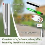 HONLONE Window Film Privacy One Way Clear 60X200cm One Way Privacy Film For Glass Windows Reflective Mirrored Window Privacy Film Static Cling Window Film Sun Blocker