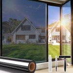 Beautysaid Window Film One Way Privacy Film, Mirror Reflective Window Security Tint See Out Not In, UV Sun Blocking Heat Insulation Clings, Self Adhesive Home Glass Door Covers(45x1000cm, Black)