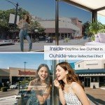 Beautysaid One Way Window Film Privacy, Heat-Reflective Mirror Film with UV Sun Blocker, Privacy Window Tint Film for Glass Doors Home Office with Tools（Silver, 44.5 x 400cm)