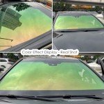 AuMoHall Green Red Chameleon Car Front Window Tint 58% VLT Car Window Tint Film Color Change Windshield Tint Film Car Sun Shade Tint Solar Protection Film, 29.52" x 118.11"