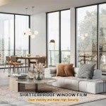 Clear Window film 2 Pack 60 X 300CM, Shackcom Safety Glass Film Self Adhesive Anti-shatter for Home, Office and Car