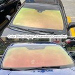 AuMoHall Green Red Chameleon Car Front Window Tint 58% VLT Car Window Tint Film Color Change Windshield Tint Film Car Sun Shade Tint Solar Protection Film, 29.52" x 118.11"