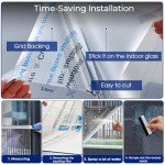 Beautysaid One Way Window Film Privacy, Heat-Reflective Mirror Film with UV Sun Blocker, Privacy Window Tint Film for Glass Doors Home Office with Tools（Silver, 44.5 x 400cm)
