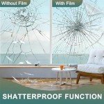 4 Mil Clear Security and Safety Window Film Shatterproof Anti Shatter Clear Film for Glass Windows Home and Office