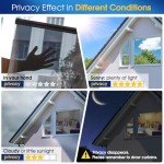 Coavas One Way Window Privacy Film with 3 Free Tools: Reflective Mirror Home Window Tint See Out Not in Privacy Window Self-Adhesive Daytime Anti UV Sun Blocking Window Security Clings(23.6*78.7inch)
