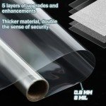 Pangda 8 Mil PET Clear Window Film, 24 x 13 in x ft, for Security, Safety, Anti-Shatter, Tempered Glass, Home & Office Use