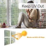 Mangobox Frosted Window Film,Non Adhesive Static Cling Decorative Window Covering, Easy Removable Privacy Window Film for Home Office Security UV Sun Blocking Star Cross Pattern (35.4x118 inches)