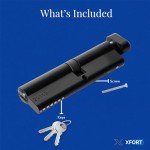 XFORT Matt Black Euro Cylinder Lock with Keys