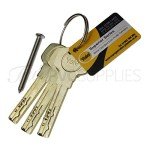 High-Security Brass Euro Cylinder Lock with 3 Keys