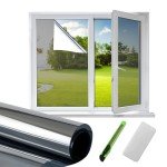 Baketron One Way Window Film Privacy, Mirror Reflective Window Film Privacy Heat Control UV Anti Glare Window Tint Film Security Window Film Sun Blocker Home and Office (White Silver, 60×200cm)