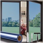 Coavas One Way Privacy Window Film with 3 Tools, Reflective Mirror Home Window Tint See Out Not in Sun Blocking Window Security Clings Self-Adhesive Daytime Privacy House Window Cover,23.6x78.7in
