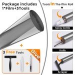 Coavas One Way Privacy Window Film with 3 Tools, Reflective Mirror Home Window Tint See Out Not in Sun Blocking Window Security Clings Self-Adhesive Daytime Privacy House Window Cover,17.5x78.7in