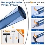Coavas One Way Privacy Window Film with 3 Tools, Reflective Mirror Home Window Tint See Out Not in Sun Blocking Window Security Clings Self-Adhesive Daytime Privacy House Window Cover,23.6x78.7in