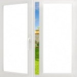 Filmgoo Window Privacy Film Decorate Tint Heat Control Vinyl Treatments Glass Coverings Security Door Stickers Texture Paper for Home and Office Decoration (Frosted-White, 17.7 Inch x 7.8 Feet)