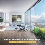 4Mil Security Window Film, Shatterproof Film, Transparent Self-Adhesive Security Window Film, Anti Shatter Tempered Glass Film, Glass Protective Window Film for Home/Office