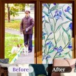 Coavas One Way Privacy Window Film Reflective Mirror Home Window Tint See Out Not in Heat Blocking Window Security Clings Self-Adhesive Daytime Privacy House Window Cover 17.5 x 39.4 Inch