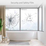 4mil Clear Security and Safety Window Film Shatterproof Glass Protective Vinyl Adhesive UV Blocking Explosion-Proof Tranparent Film, 24Inch x 10Feet