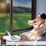 Coavas One Way Privacy Window Film with 3 Tools, Reflective Mirror Home Window Tint See Out Not in Sun Blocking Window Security Clings Self-Adhesive Daytime Privacy House Window Cover,17.5x78.7in