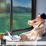 Coavas One Way Privacy Window Film with 3 Tools, Reflective Mirror Home Window Tint See Out Not in Sun Blocking Window Security Clings Self-Adhesive Daytime Privacy House Window Cover,23.6x78.7in