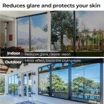 Coavas One Way Privacy Window Film with 3 Tools, Reflective Mirror Home Window Tint See Out Not in Sun Blocking Window Security Clings Self-Adhesive Daytime Privacy House Window Cover,17.5x78.7in