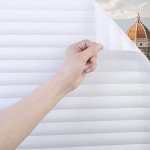 Window Film Blinds Louver Pattern Non Adhesive Removable Vinyl Glass Film,Static Cling Glass Covering for Home Office Security Protection UV Blocking (17.7in*157.4in(45cm*4m))