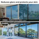 Coavas One Way Privacy Window Film with 3 Tools, Reflective Mirror Home Window Tint See Out Not in Sun Blocking Window Security Clings Self-Adhesive Daytime Privacy House Window Cover,23.6x78.7in