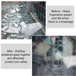 Clear Window Security Film Adhesive Anti Shatter Safety Window Glass Protection Sticker Heat Control Anti UV for Home and Office 2Mil, 20inch x 10feet