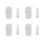 4 Pack Window & Door Burglar Intruder Alarms Alarm Breach Wireless Sensor Loud Security Mini Alarms Magnetic Door Window Alarm Home Security System Wireless Sensor Burglar Intruder