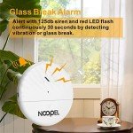 Window Alarm 5 Pack, 125DB Loud Glass Break Sensors, Detects Glassbreak & Vibration, with Adjustable Sensitivity, Fit for Any Window for Indoor Home Office Security