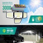 Lumisky Fairview Set of 2 Solar Powered Spotlight with 4 Black Heads, Powerful White LED Lighting, Adjustable with Motion Sensor, Ideal for Securing Garden, Patio and Outdoor