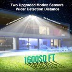 Lumisky Fairview Set of 2 Solar Powered Spotlight with 4 Black Heads, Powerful White LED Lighting, Adjustable with Motion Sensor, Ideal for Securing Garden, Patio and Outdoor