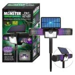 Monster Zapper Solar Light – Venteo – Pest Trap – Outdoor Lighting – Motion Sensor – Solar Panel – UV LED Light – 140 Lumens – 12 Hours Battery Life – Pesticide Free