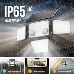 Lumisky Fairview Set of 2 Solar Powered Spotlight with 4 Black Heads, Powerful White LED Lighting, Adjustable with Motion Sensor, Ideal for Securing Garden, Patio and Outdoor