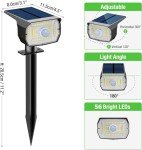 nipify 12 Pack Solar Spot Lights Outdoor Motion Sensor with 3 Modes,Solar Spotlights Outdoor Waterproof 2-in-1 Auto On/Off Solar Landscape Lighting for Outside Yard Wall Garden Pathway, Warm White