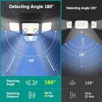 Lumisky Fairview Set of 2 Solar Powered Spotlight with 4 Black Heads, Powerful White LED Lighting, Adjustable with Motion Sensor, Ideal for Securing Garden, Patio and Outdoor