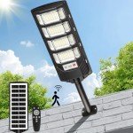 1 Pack 12000 Lumen Solar Street Lights Outdoor Waterproof Dusk to Dawn Garage, Patio, Garden, Parking Lot.