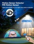 TECKNET Solar Lights Outdoor, Solar Security Light with Motion Sensor LED Solar Powered Wall Lights with Cable for Garden, Yard, Pathway - IP65 Waterproof, Separate Solar Panel