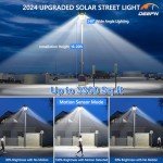 Solar Street Light Outdoor, 5000W Solar Parking Lot Lights, 360000Lm Solar Lights Outdoor, IP67 Solar Lights for Outside Dusk to Down Outdoor Lighting for Yard, Garden(4 Pack)