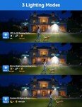 TECKNET Solar Lights Outdoor, Solar Security Light with Motion Sensor LED Solar Powered Wall Lights with Cable for Garden, Yard, Pathway - IP65 Waterproof, Separate Solar Panel