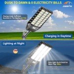 Solar Street Light Outdoor, 5000W Solar Parking Lot Lights, 360000Lm Solar Lights Outdoor, IP67 Solar Lights for Outside Dusk to Down Outdoor Lighting for Yard, Garden(4 Pack)